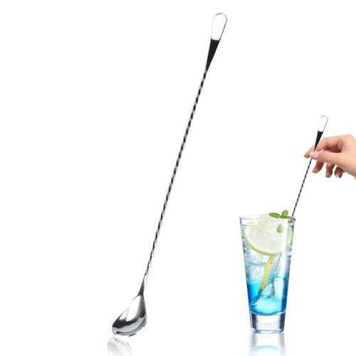 Edelstahl Rührlöffel Mit Langem Griff, 17 Cm (quadratischer Kopf) – Für Kaffee, Tee, Mixgetränke
