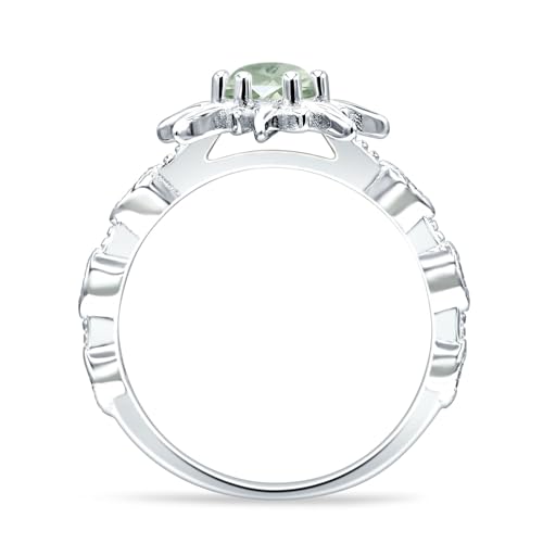 OMRANII Sun Ring Round Shaped Natural Green Amethyst Prasiolite Vintage Style Marquise Design Nature Inspired Wedding Enaggement Ring Solid 925 Sterling Silver3