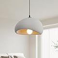 Fivemengo 11.8in Wabi Sabi Pendant Lights Kitchen Island Lighting Fixture Ceiling Mount Grey Modern Japanese Lamp Japandi Chandelier for Dining Living Room Hallway Bedroom Restaurant Hanging Lamp