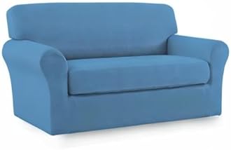 Easy-Going Stretch Micro Fiber silpcovers,2pieces Loveseat slipcover loveseat Blue