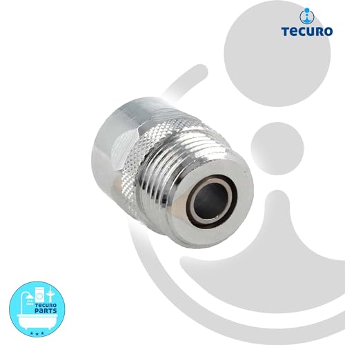 tecuro Verdrehsicherung für 1/2 Zoll Brauseschläuche und Handbrausen aus verchromtem Messing inklusive Gummidichtung