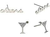 Kate Spade New York Say Yes Cheers Studs Set Clear/Silver One Size