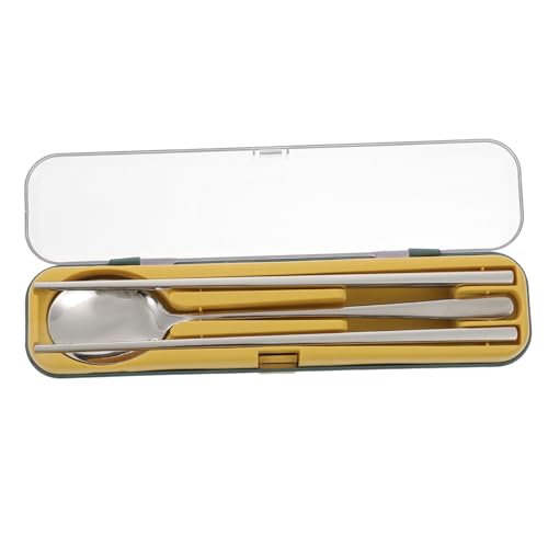 Zerodeko 不??携帯カトラリー ポータブルお箸スプーン 食洗機対応収納ボックス付き 軽量バランス良好 大人 兼用アウトドア食器