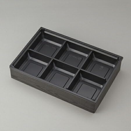 お弁当容器】55セット ワン折重D90×90黒底 黒エンボス縁・