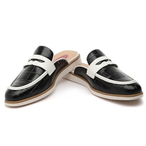 Men's Casual Slip-on Mule Loafer,Mens Fashion Backless Dress Slippers Comfy Lightweight Walking Penny Shoes for Men