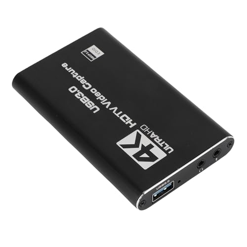 Tomantery Tarjeta de Captura de Vídeo con Interfaz Multimedia 4K HD con USB 3.0 de Alta Velocidad para Juegos de Transmisión en Línea, para Twitch, Material de Aleación de Aluminio Plug and Play