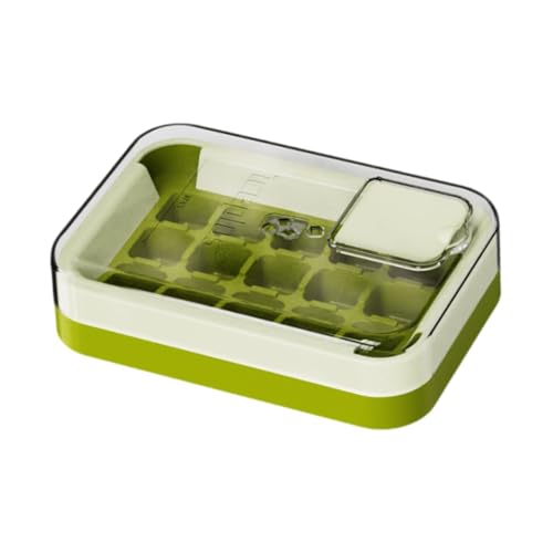 FytStycale La Bandeja de Cubos de Hielo para El Congelador con Tapa Crea 15 Cubitos de Hielo para Bebidas, Verde, Individual