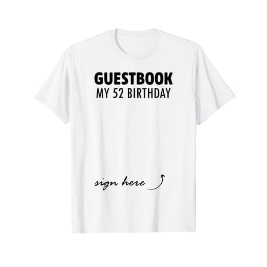 Libro de Visitas Alternativo 52 Cumpleaños Decoraciones Para Él Ella Camiseta