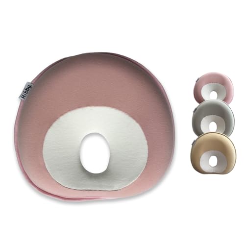 Image of Hibby Ergonomic Baby Head Pillow | Curved Non Flat Design (Petal Pink)