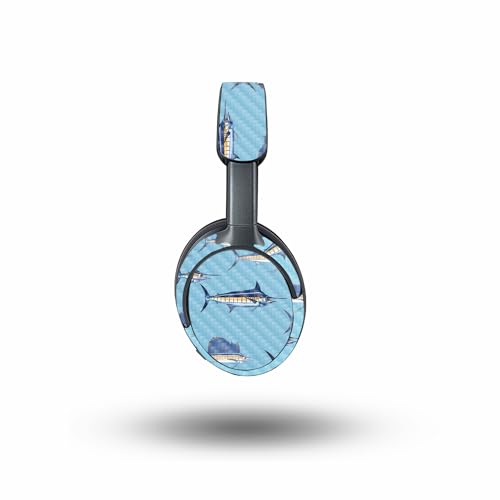 Image of MightySkins Carbon Fiber Skin Compatible with Bose QuietComfort Ultra - Billfish Stripes | Protective, Durable Textured Carbon Fiber Finish | Easy to Apply