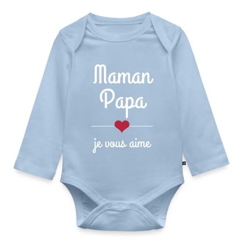 Body Manches Longues Bébé Bio Maman Papa Je Vous Aime idée cadeau naissance