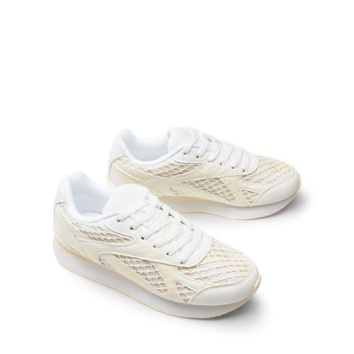 DREAM PAIRS DREAM PAIRS Women Fashion Sneakers Walking Comfortable Breathable Stylish Lightweight Retro Classisc Casual Lace Up Sportstyle Sneaker,Size 6,White,DWUMFN2508