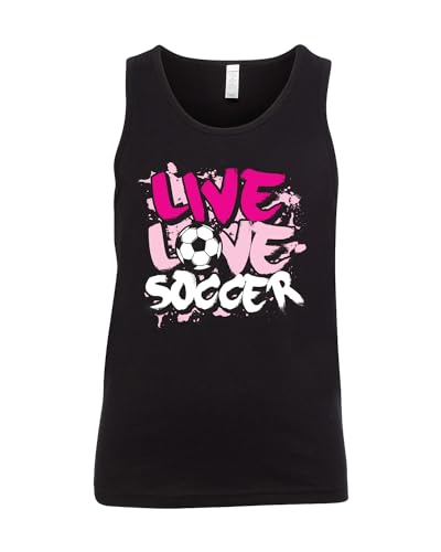 Threadrock Girls Live Love Soccer Youth Tank Top