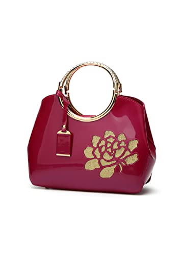 Sac à main en cuir synthétique verni brillant parfait pour le travail