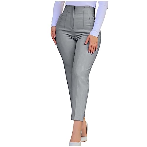 Dress Pants for Women Pleated High Waisted Work Pants Slim Fit Straight Leg Office Trousers Business Casual Outfits