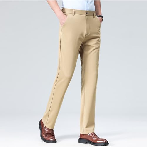 Finelylove Mens Suit Pants Flex Slim Fit Dress Pants Cinch Bottom Flat Front Tapered Chino Pants with Elastic Waistband4