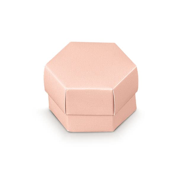 Boîtes à dragées hexagonale rose souvenir personnalisé pour vos invités