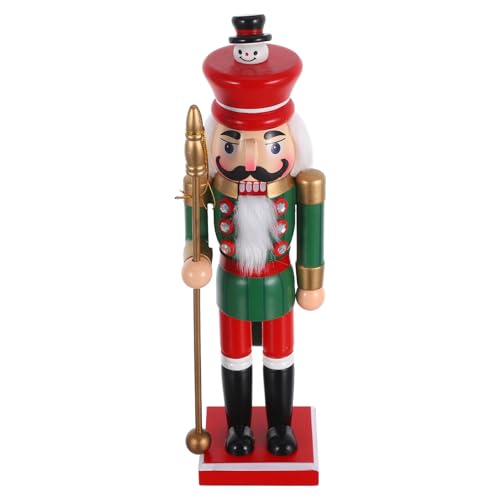 TOYANDONA Figura de Soldado Cascanueces de Madera Marioneta Navideña Tradicional Decoración para Mesa y Escritorio Adorno Festivo Resistente Base Estable Detalle Artesanal Pintado a