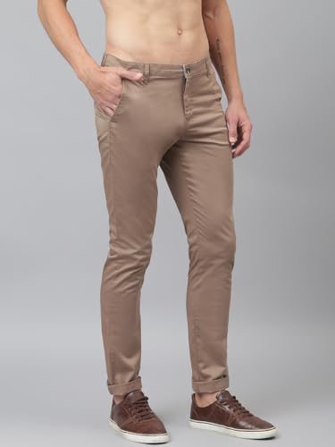Image of Thomas Scott Men's Classic Slim Fit Easy Wash Mid-Rise Chino Pant (Brown, 32)