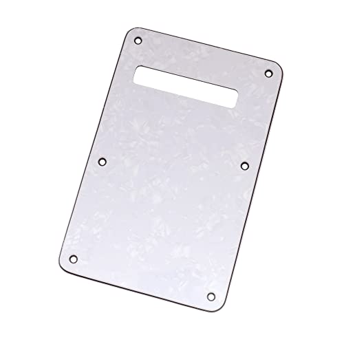 Musiclily Guitar Strat Back Plate for Fender USA/Mexican Standard Stratocaster Modern Style, 4Ply White Pearl - Image 3