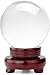 HBlife Clear Crystal Ball 4 Inch (100mm) Including Wooden Stand and Gift Package for Family Decorative Figurine Fortune Telling