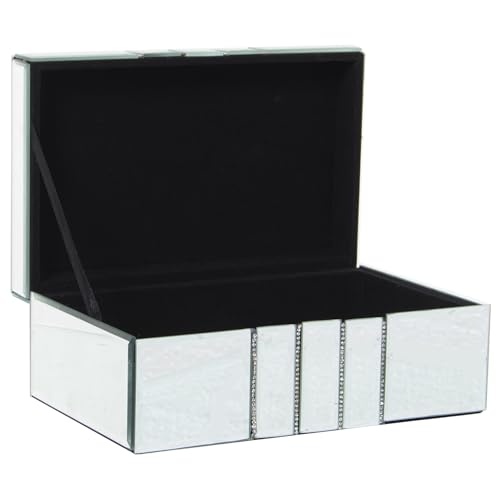 Coffret à bijoux miroir haut de gamme en verre biseauté élégant