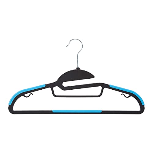 Amazon Basics Grucce in plastica, antiscivolo, resistenti, con gomma e barra orizzontale, colore blu, Confezione da 30 - Immagine 4