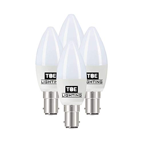 TBE Lighting Lot de 4 ampoules LED à baïonnette B15/SBC 5 W Blanc lumière du jour 6000 K 450 lumens