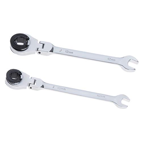 DYNWAVE Conjunto de 2 Chaves de Catraca para Tubos Métricos com Cabeça de aço Flexível