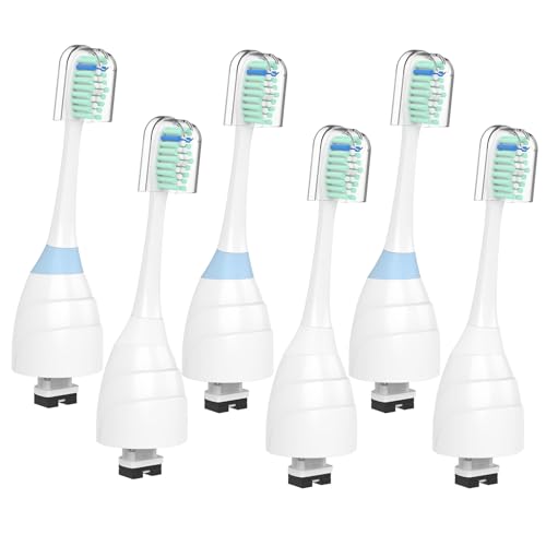 Replacement Toothbrush Heads for Philips Sonicare E Series, Replacement Brush Head Compatible with Phillips Sonic Care Essence, Xtreme, Elite, Advance, Screw-On Electric Toothbrush Heads, 6-Pack