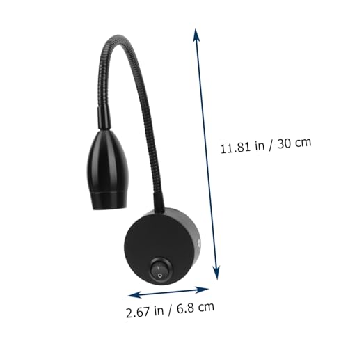 Lámpara de lectura LED de pared negra de aluminio con brazo flexible para dormitorio 2