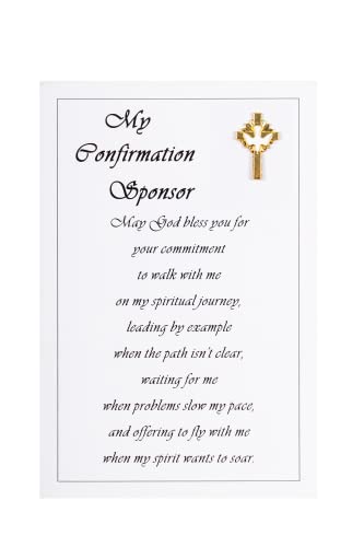 Catholic Confirmation Gifts for Teenage Girls/Boys | Descending Dove Confirmation Pin with Card-Scratch Off Will You be My Confirmation Sponsor Card | Appreciation Gift with Touching Sentiment