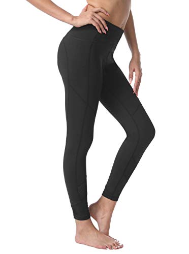 Rocorose Damen Yogahose Hohe Taille Po Lifting Bauch Kontrolle Übung Laufen Workout Leggings mit Taschen, #56068 Schwarz, 48 DE/50 DE Cover