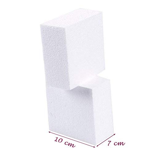 Lealoo Lot De 10 Cubes Polystyrène 6cm - Blocs Styropor Blancs Pour Bricolage Et Déco