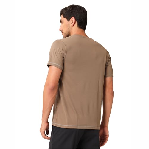 Image of TECHNOSPORT Men's Slim Fit Polyester Activewear Sports T-Shirt with Moisture-Wicking Comfort for Workout, Running & Gym