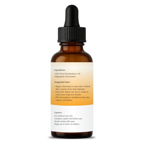 Image of Sea Buckthorn Oil 30 Ml for Face, Skin, Hair & Nails | Pure Cold Pressed | Rich in Omega 3 6 7 9 Fatty Acids Supplement | Anti Aging, Hydrating & Brightening Cold Pressed Sea Buckthorn Pulp Oil | Natural Glow, Repair & Nourishment - (Pack of 1)