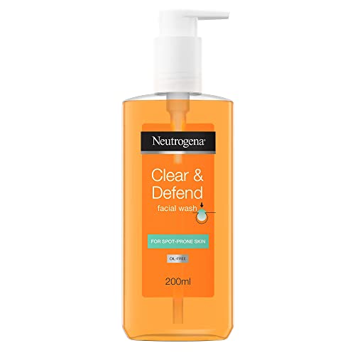 Neutrogena Clear and Defend Face Wash 200ml, With Salicylic Acid for Spot-Prone Skin, Oil Free, Tea Tree, 200 ml