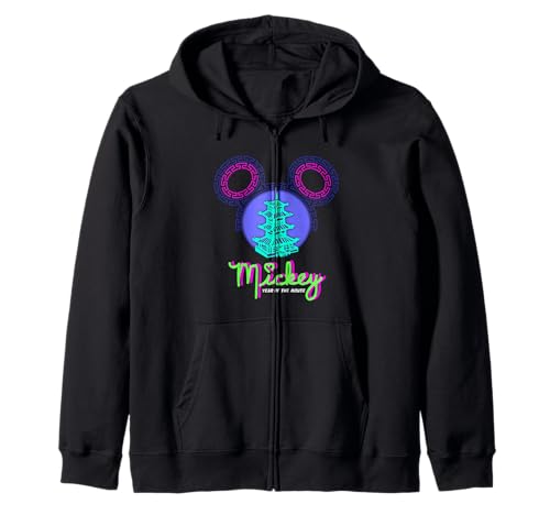 Mickey Year of the Mouse Zip Hoodie sweat capuche Disney zippé
