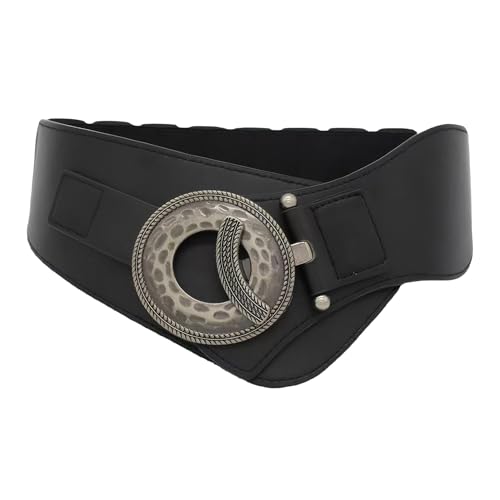 NUREINSS Retro Damen Gürtel Elastisch mit Haken-Design – Perfekt für Mäntel und Jacken für modebewusste Jugendliche Schwarz