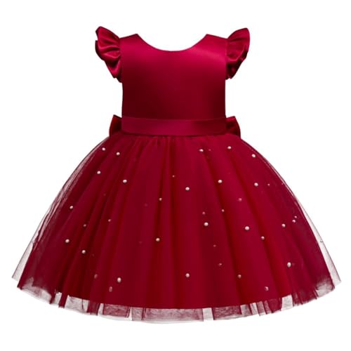 Dressy Daisy Baby Toddler Little Girls' Special Occasion Dress Wedding Pageant Flower Girl Birthday Party Gown with Pearl