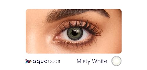 Image of AQUALENS CONTACT LENSES Aquacolor Daily Disposable Colored Lenses with 0 Power - Misty White - (10 Lens /Box)
