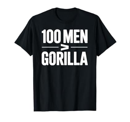 ヴィンテージ 100 メンズ vs 1 ゴリラ 100 メンはゴリラよりも大きいです Tシャツ