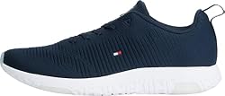 Tommy Hilfiger Runner Sneaker Hombre Corporate Knit Rib Runner Calzado Deportivo, Azul (Desert Sky), 42
