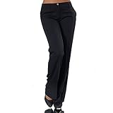 Top-Design Diva-Jeans H324 Damen Business Stoffhose Elegante Bootcut Hose Classic Schlaghose Schlag, Farben:Schwarz, Größen:44 XXL (Etikett T6)