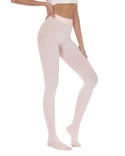 Image of Luxdovi Women Ultra Soft 50 Denier Silky Tights Semi Opaque Solid Color Pantyhose High Waist Footed Stockings