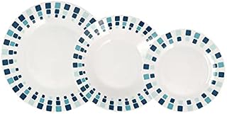 Quid 5424051 Simetric Zastawa stołowa Porcelana 18 Pieces -6 People Biały, Turkusowy