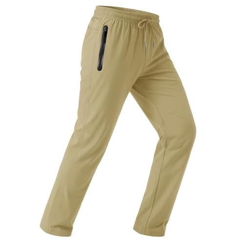 MAGCOMSEN Men's Lightweight Hiking Pants Quick Dry Stretch Running Workout Casual Sweatpants with Zipper Pockets