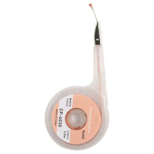 Jotekonoby Trenza desoldadora para reparación electrónica, cinta de soldadura de malla desoldadora de cobre de 2,0 a 4,0 mm de longitud, herramienta de extracción de soldadura PCB (4 mm)