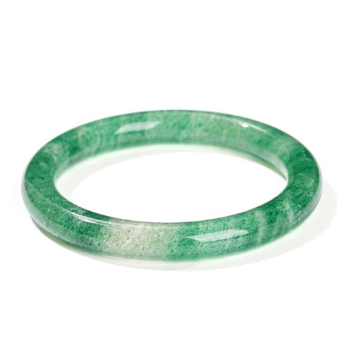 Bracelet jonc en aventurine verte naturelle poli à la main et design fin