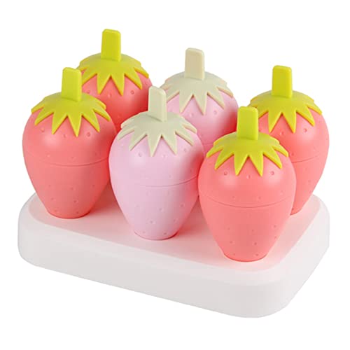 Molde de paletas caseras para niños, con forma de pollitos, fresas, con soporte para protección contra goteo, molde de dentición